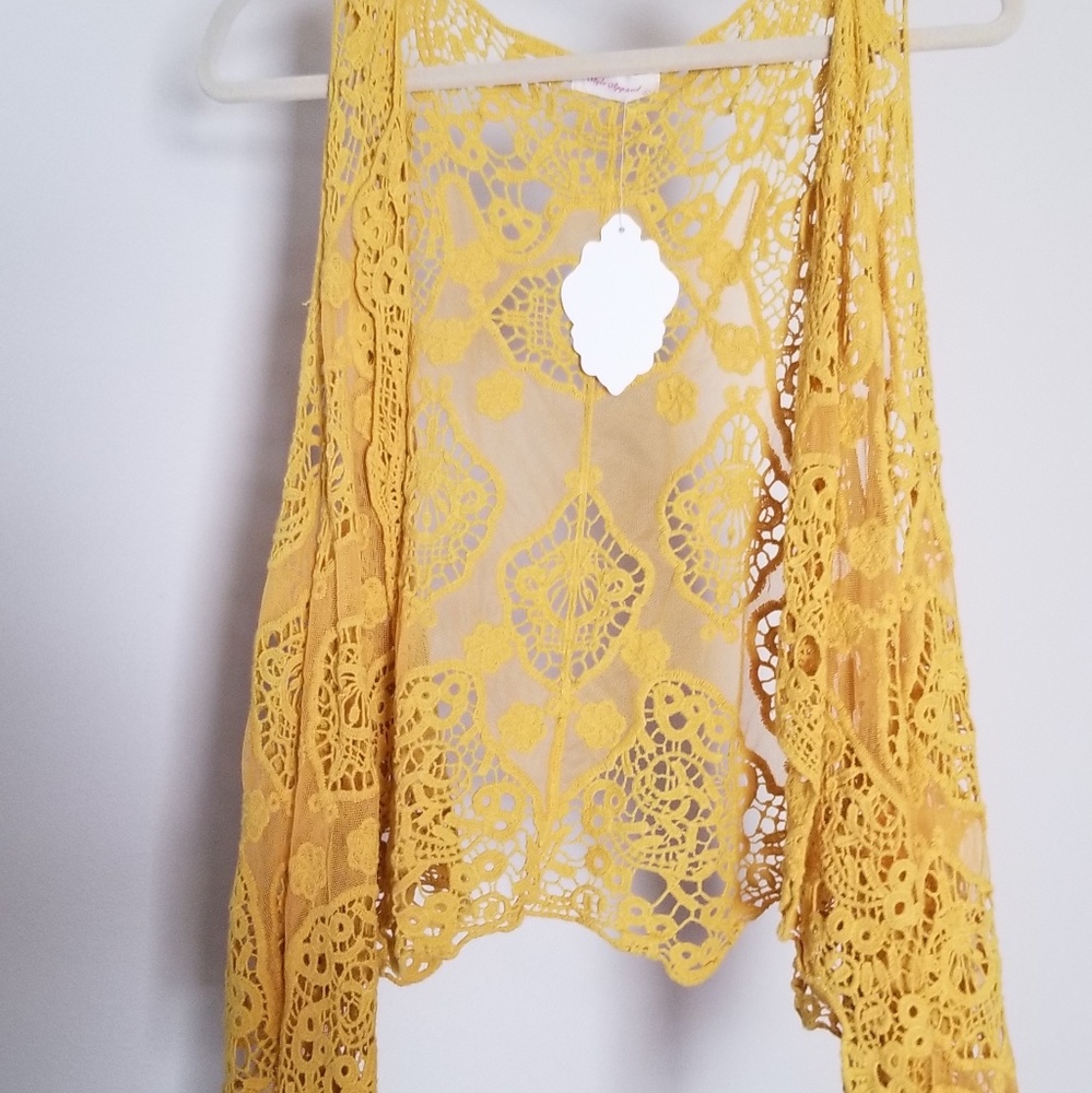 NWT Mustard Yellow boho vest